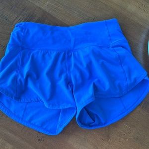 lululemon speed up shorts high rise 2.5”  blue great condition size 2